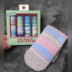 Maison de Bain Lip Balm 4pc Set with Cozy Socks